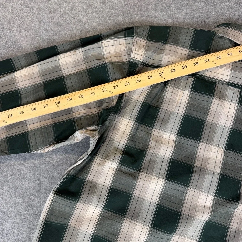Carhartt Mens XL Plaid Flannel Shirt Long Sleeve Green White Button Up Relax Fit - Picture 10 of 10
